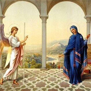Двунадесятые праздники месяца: Благовещение Пресвятой Богородицы (7 апреля) и Вход Господень в Иерусалим (28 апреля)